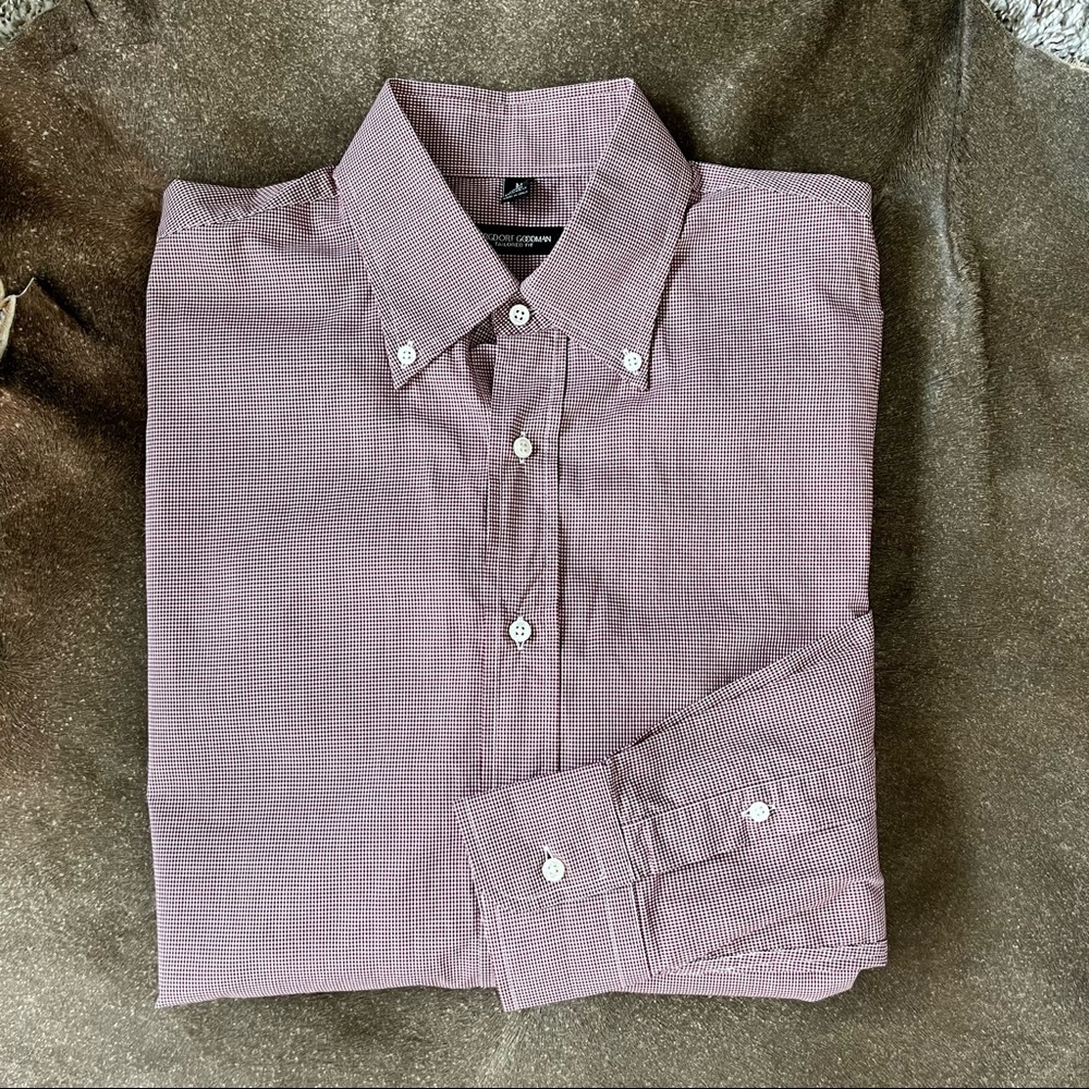 Bergdorf Goodman Gingham Tailored Fit Button Down Plaid Shirts